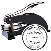 E13-Connecticut Notary Desk Embosser<br>1-1/2" Diameter