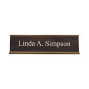 K30 - Standard Aluminum Desk Sign - (GOLD) Frame<br>2" x 8"