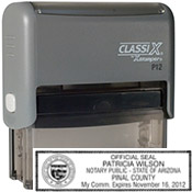 P12-Arizona Notary<br>ClassiX Self-Inking Stamp<br>5/8" x 2-7/16"