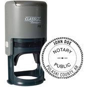 P16-Arkansas Notary<br>ClassiX Self-Inking<br>Round Stamp<br>1-1/2" Diameter