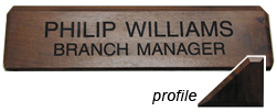 K82 - Engraved Walnut Desk Sign<br>2" x 8"
